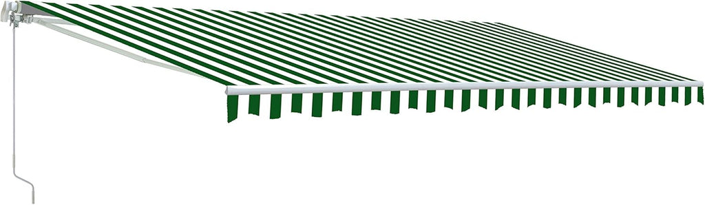 Green and White Striped Retractable Awning Fabric Replacement 13 x 10 Feet Pack of 2 X1489