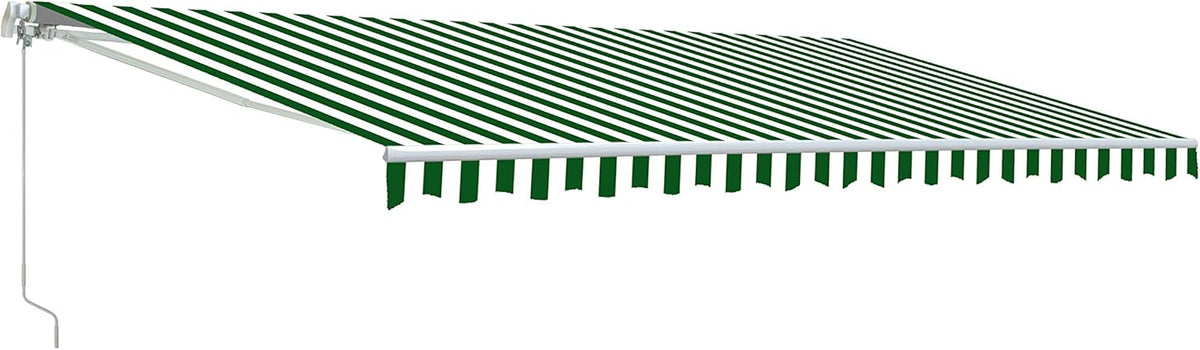Green and White Striped Retractable Awning Fabric Replacement 13 x 10 Feet Pack of 2 X1489