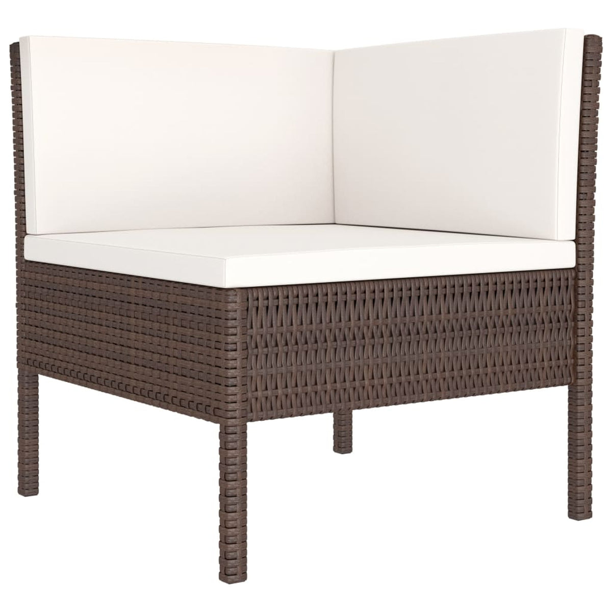 3 Piece Poly Rattan Outdoor Sectional Sofa Set with Cushions Steel Frame K410
