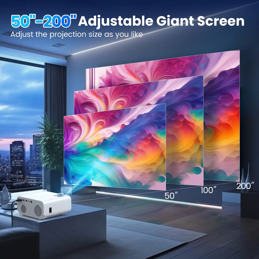 5G WiFi Bluetooth Projector, Native 1080P, 100" Screen M5449