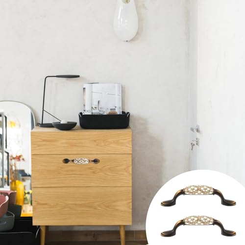 2pcs Black Ceramic Drawer Knobs S936