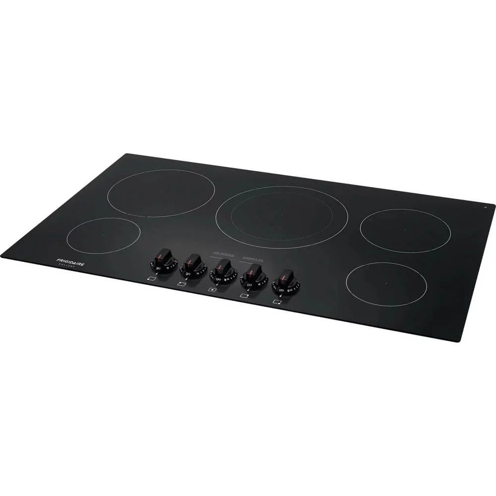 36 Electric Cooktop with 5 Elements Ceramic Glass in Black J786458