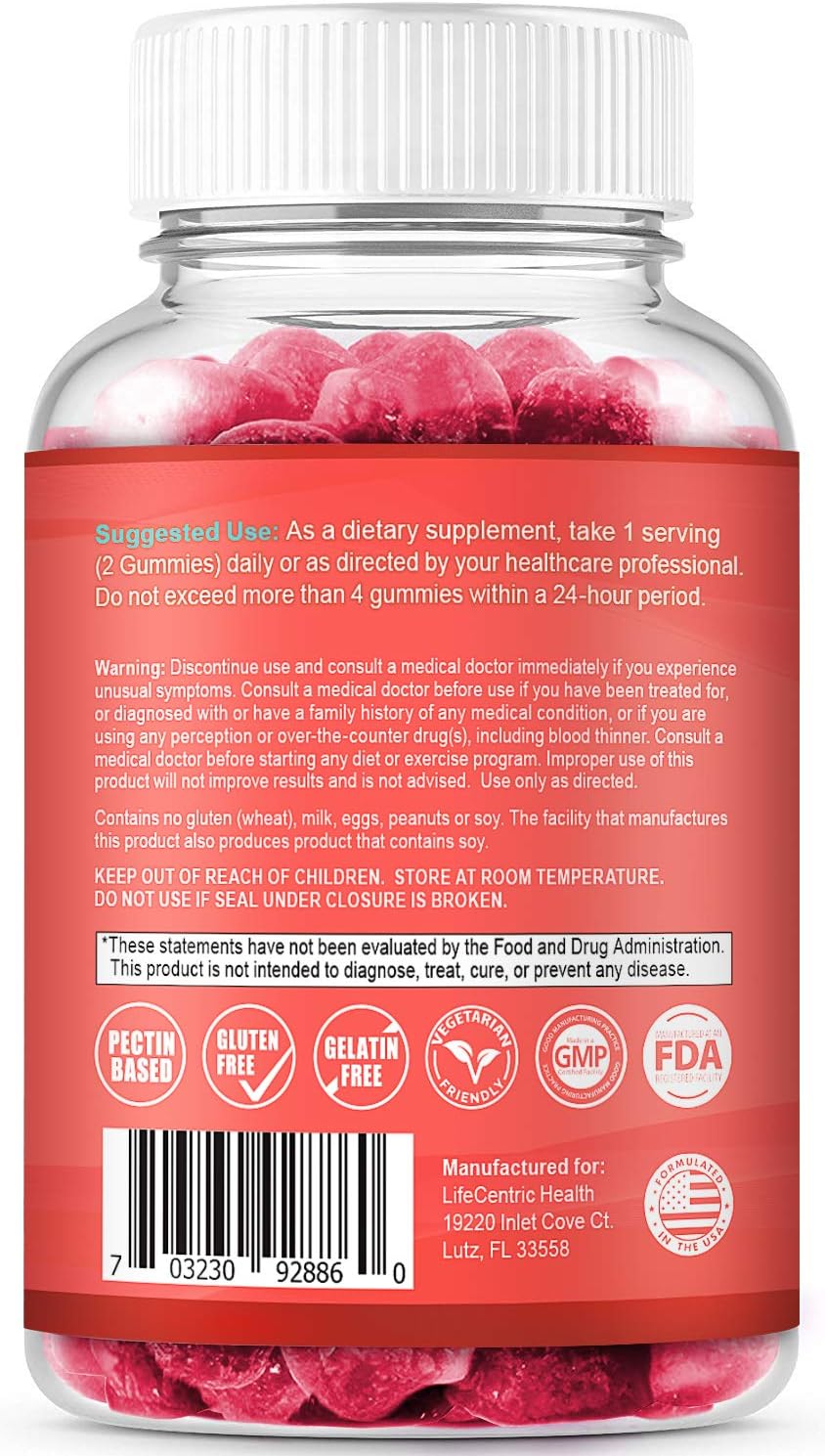 Biotin 10000mcg Chewable Supplement, 100 Count Vegan Gummies T619