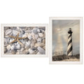 Multi-Color Wood Lighthouse and Sea Shells Collection M25769