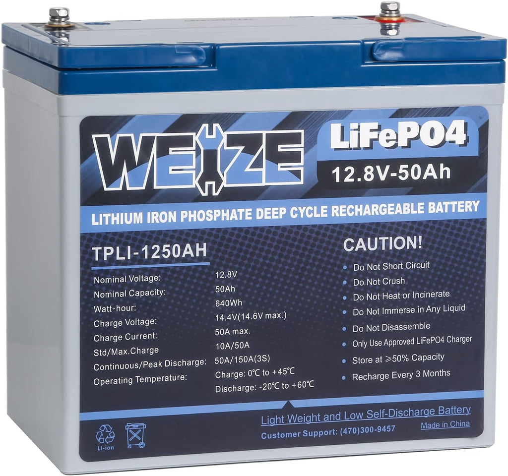 12V 50Ah LiFePO4 Lithium Battery with Smart BMS D9771