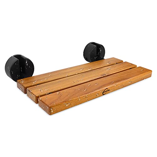 20" Wall Mounted Folding Teak Shower Seat Bench V459403