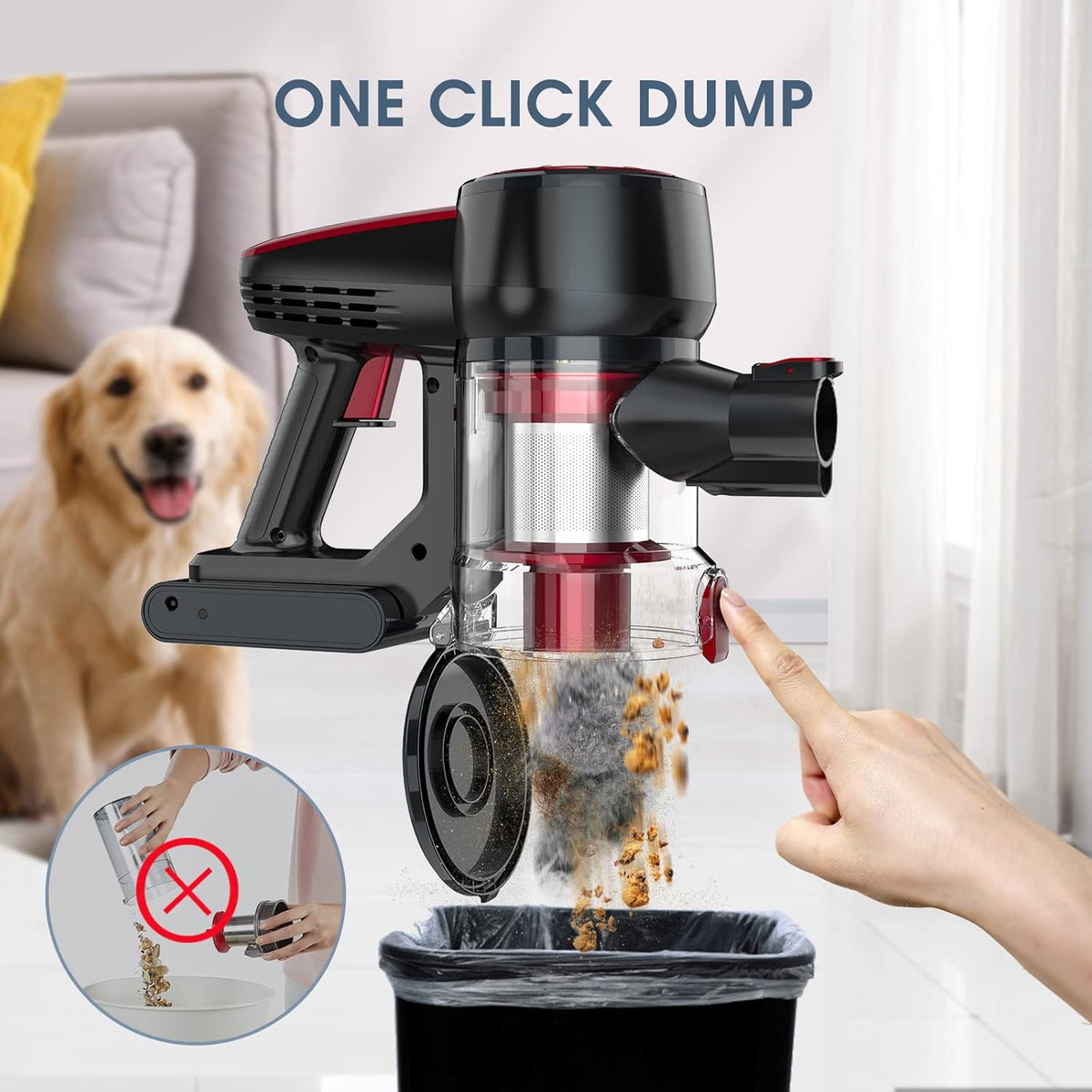 Cordless Stick Vacuum Cleaner, 25KPA, Lightweight Handheld X5141