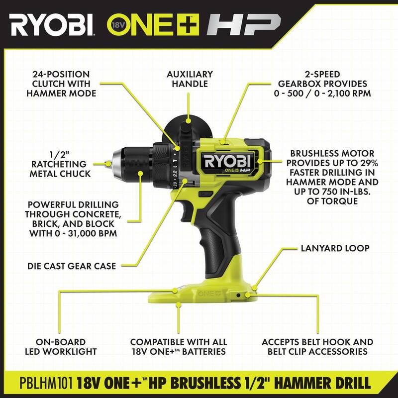18V Brushless Cordless 1/2 in. Hammer Drill E3796