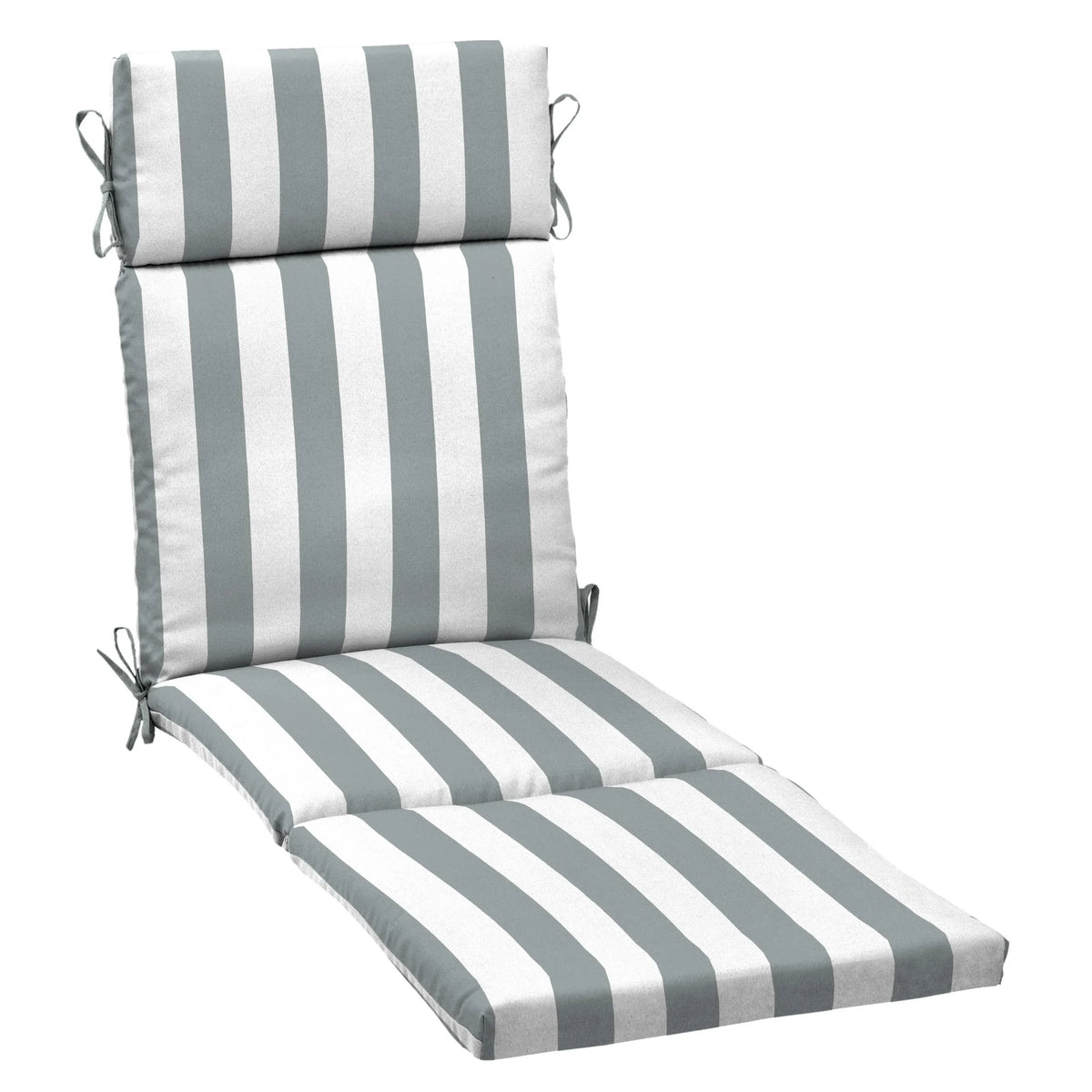 Black Cabana Stripe Outdoor Chaise Lounge Cushion F318411