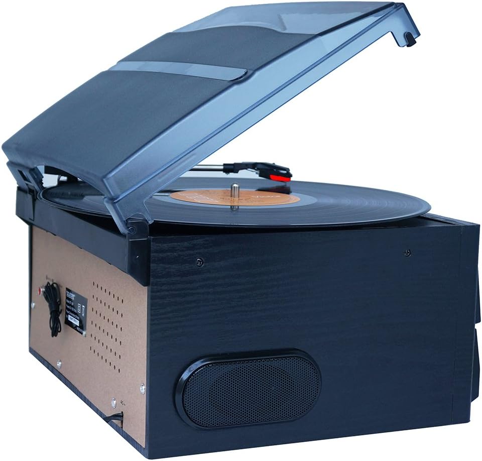 Bluetooth Dual CD Player AM/FM Radio Turntable Record Player with Cassette Player P944240