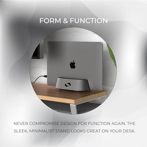 Black Aluminum Adjustable Vertical Laptop Stand X488