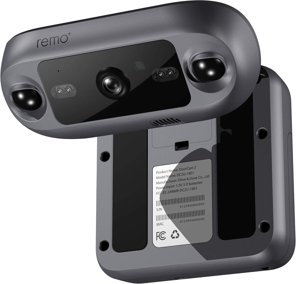 Dark Grey Wireless Over-The-Door Smart Security Camera with 1080p HD Video O8436