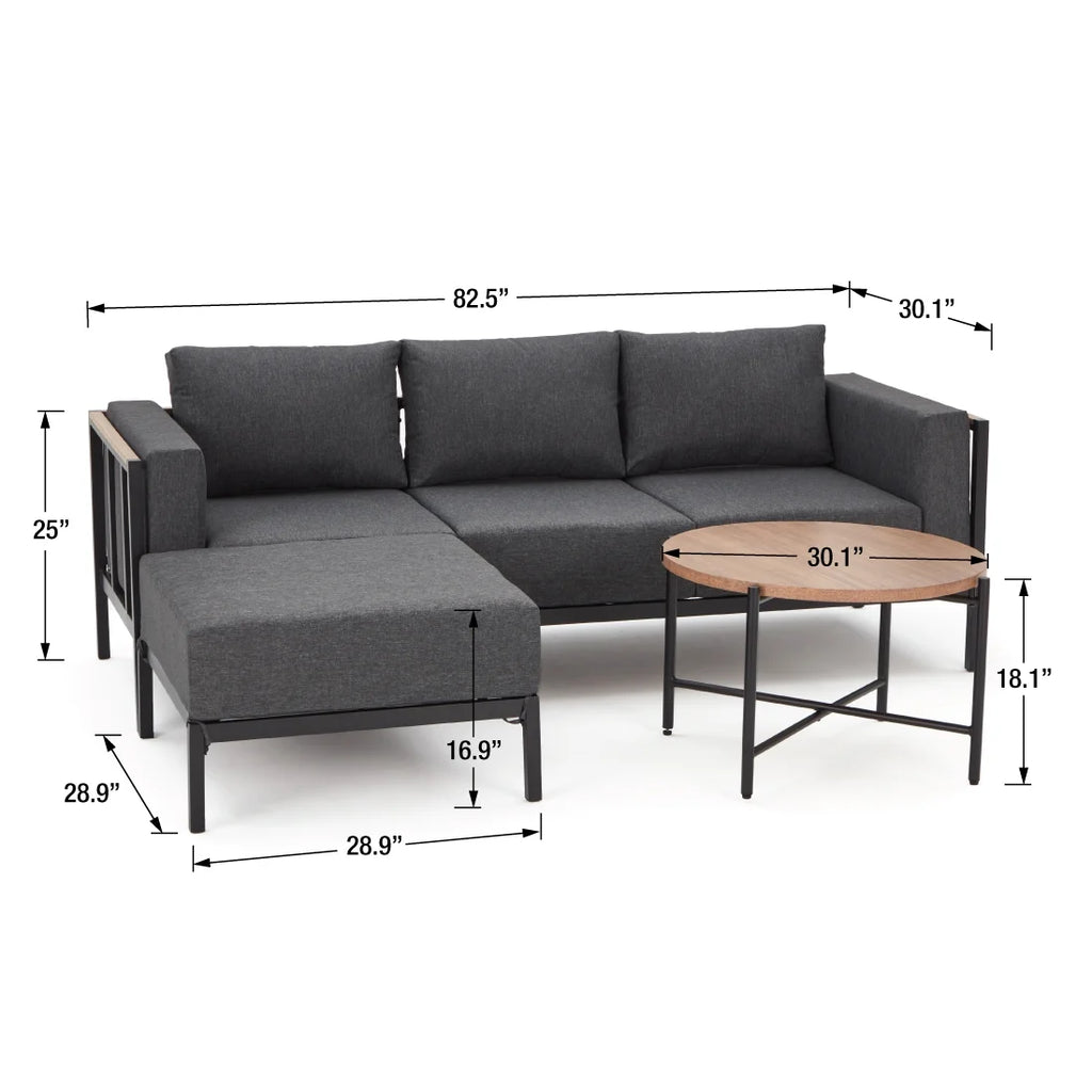 4 Piece Cushion Sectional Set D24785