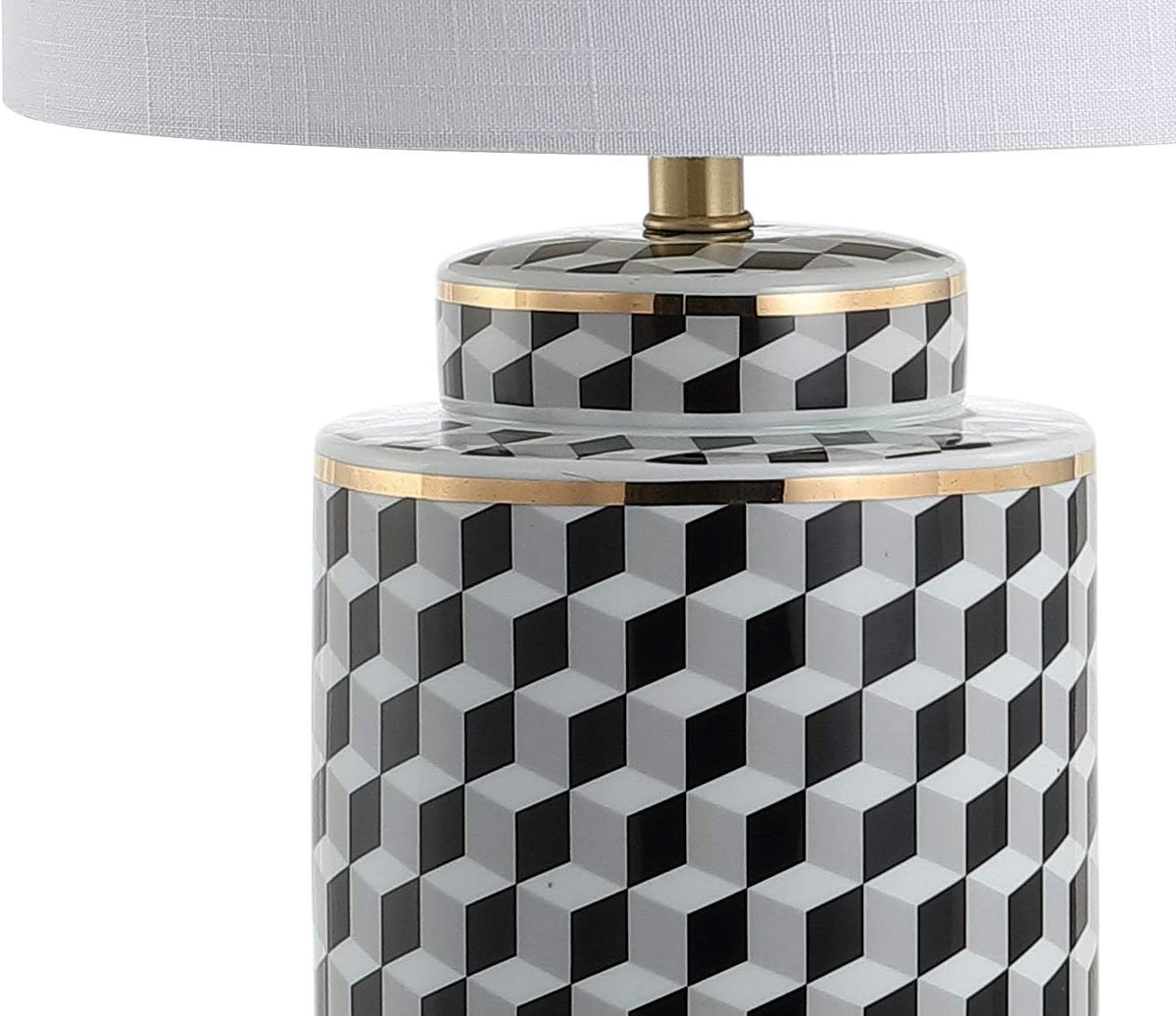 Black/White Ceramic/Metal LED Table Lamp N590296