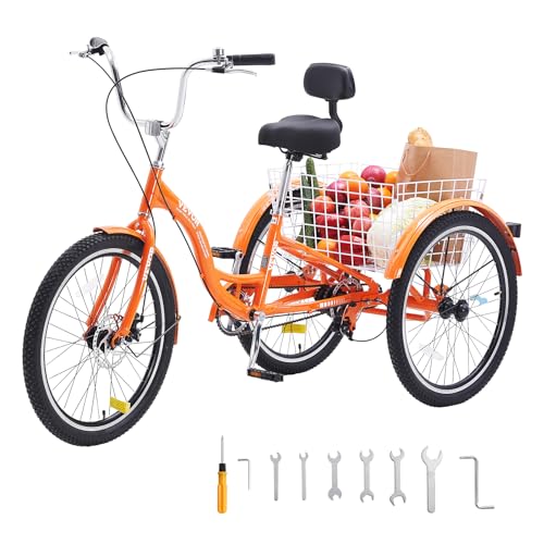 24 Inch Aluminum Alloy Three-Wheeled Tricycle (Orange) J541731