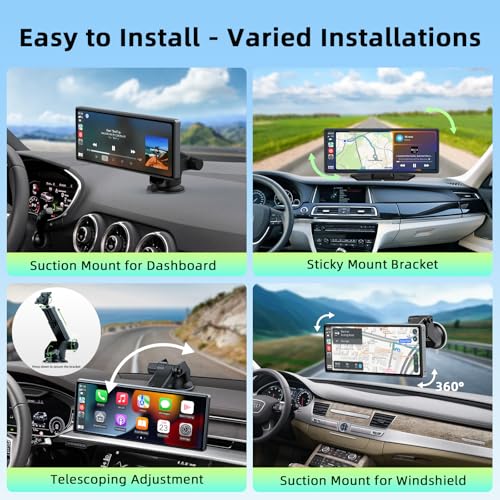 9.26-inch Wireless CarPlay Screen with GPS Navigation, Bluetooth, Touch Screen P295