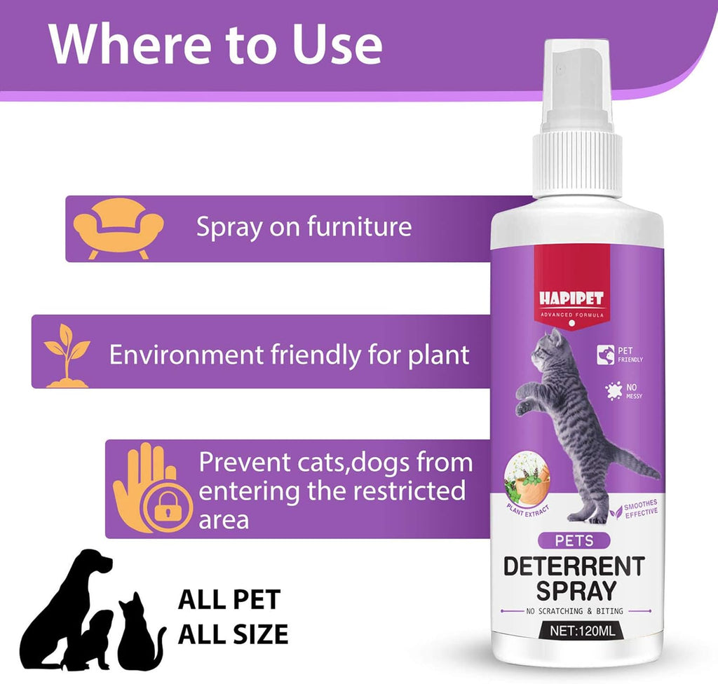 Cat Deterrent Spray, 120ML Natural Cat Repellent Spray E957154
