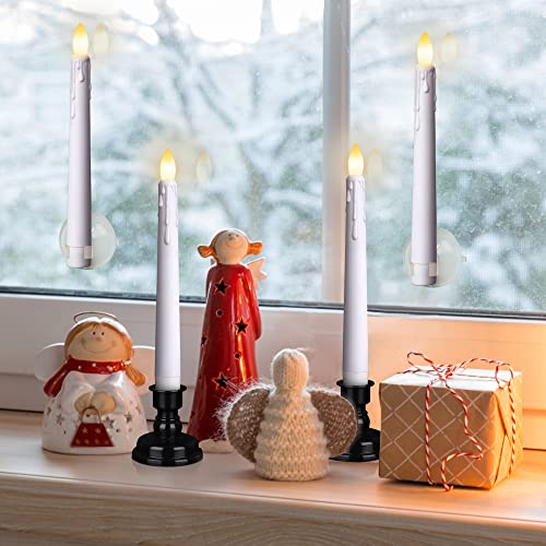 6PCS Flameless Taper Candles with Remote, 8 Inch Battery Operated LED Window Candle Lights (Ivory) Z796186