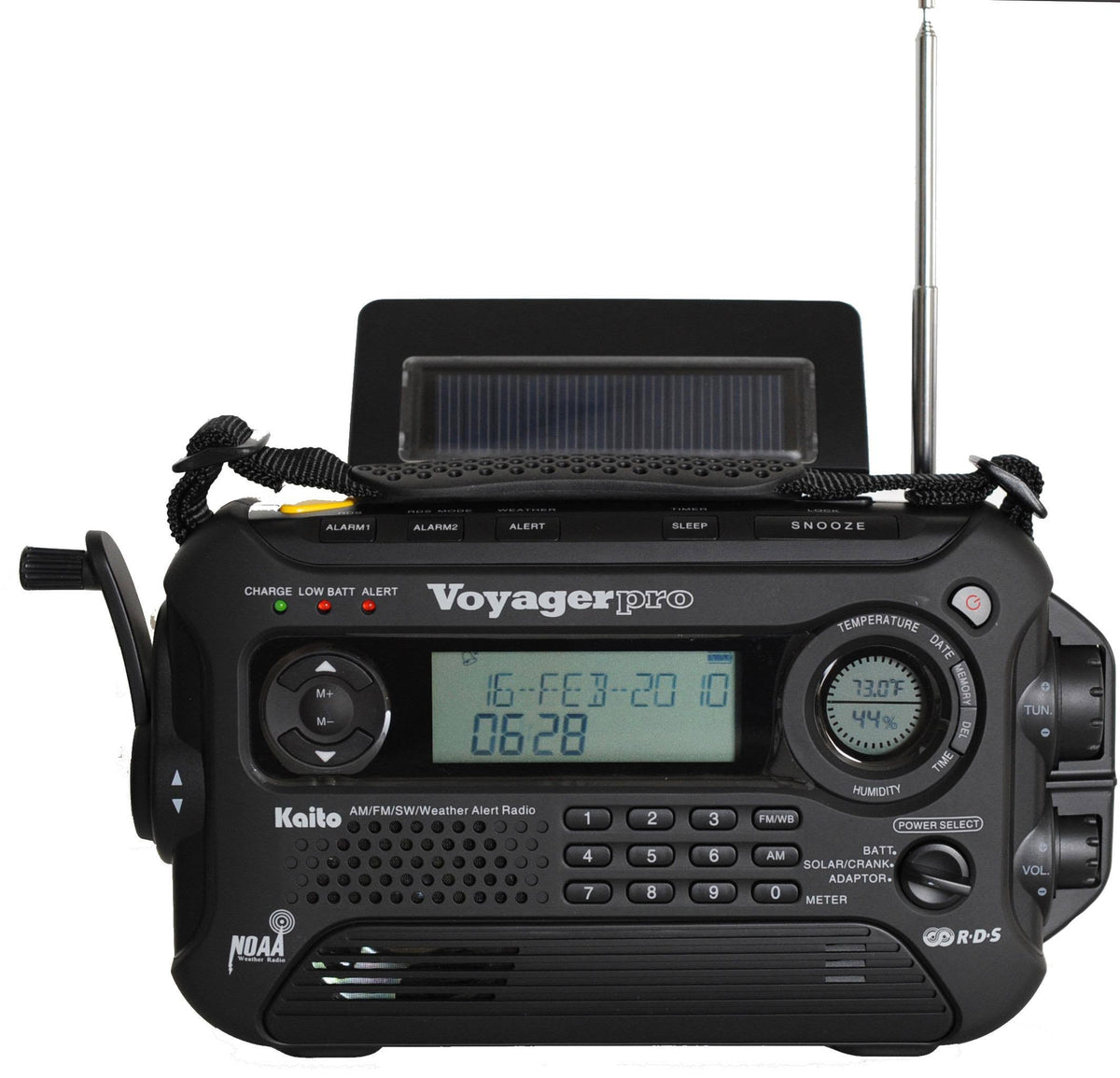 Black Digital Solar Dynamo AM/FM/LW/SW NOAA Radio V9142