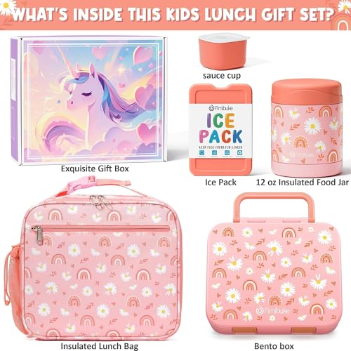 Bento Lunch Box with Thermos, 32OZ Snack Container, Insulated Bag, Food Jar, Ice Pack Set F3315