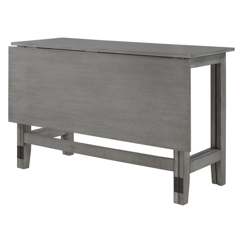 Gray Extendable Wood Dining Table with Drop Leaf B726
