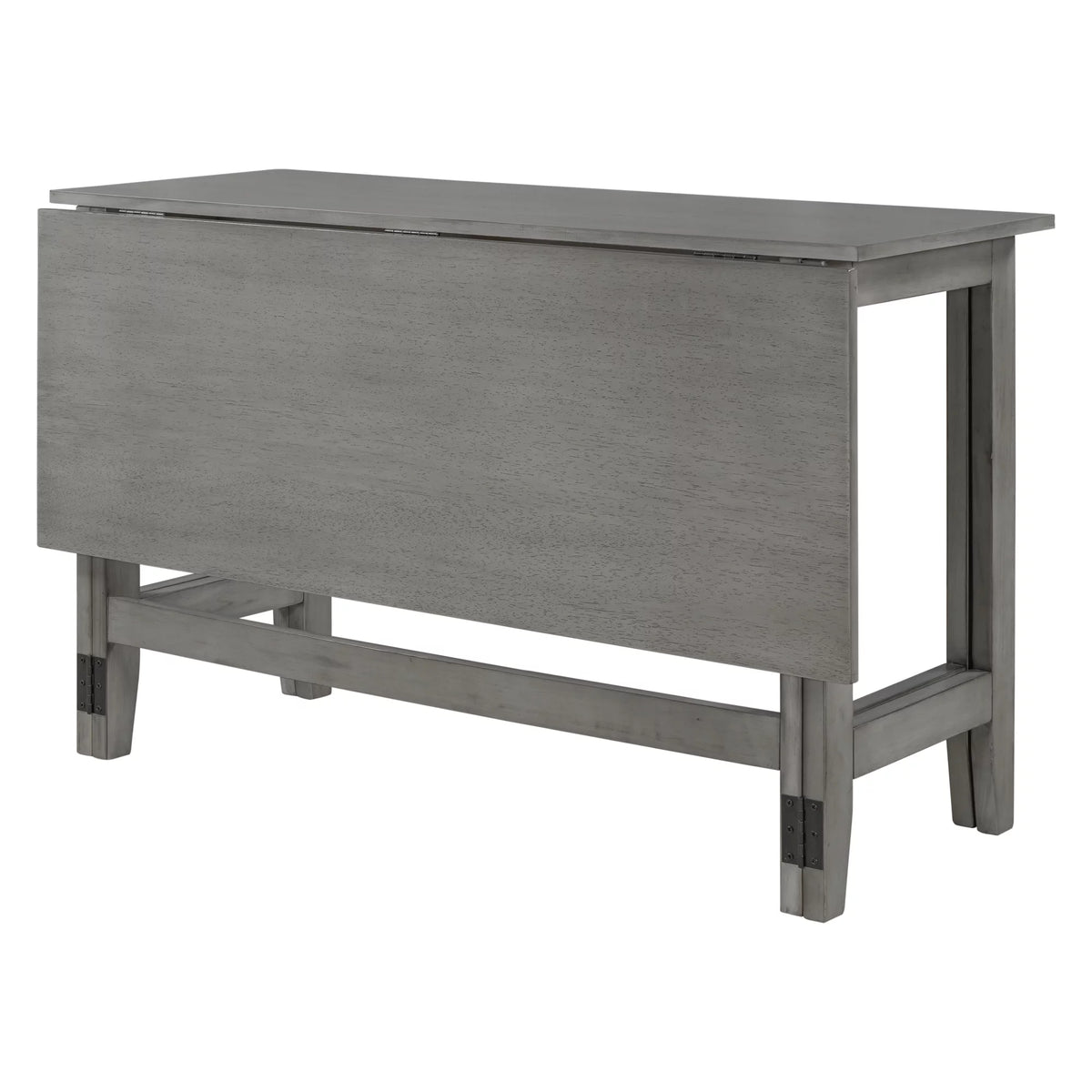 Gray Extendable Wood Dining Table with Drop Leaf B726