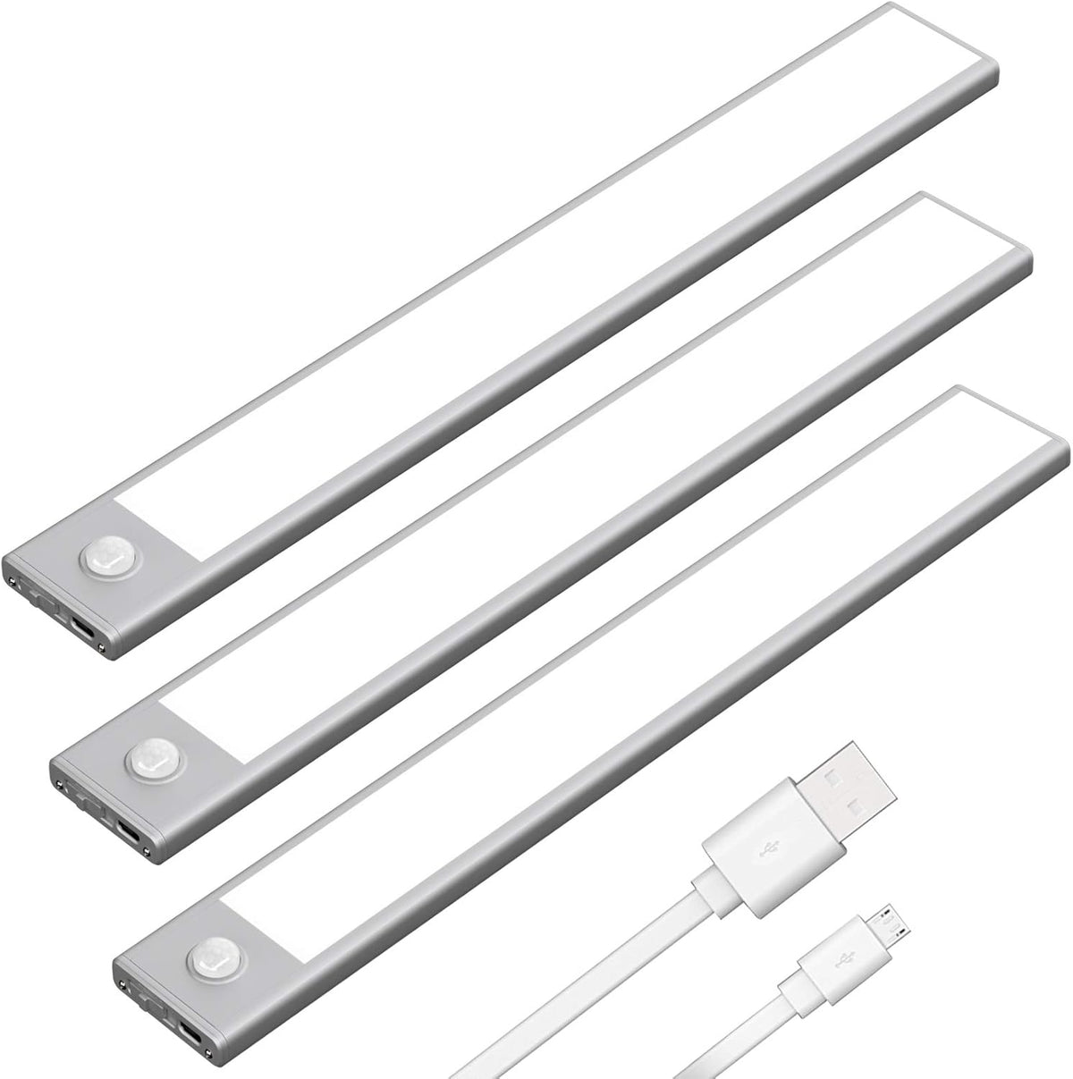 3 Pack LED Under Cabinet Lights Wireless Motion Sensor Rechargeable Black M689