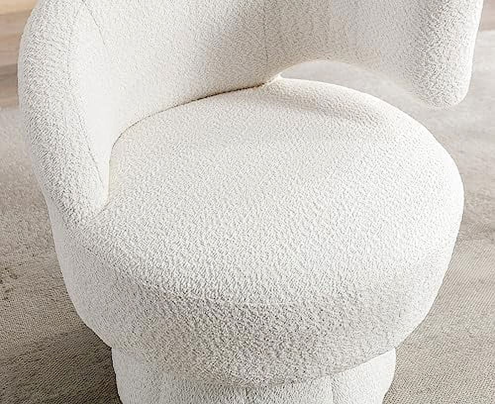 Swivel Barrel Chair Upholstered Accent Chair with Curved Back T50530