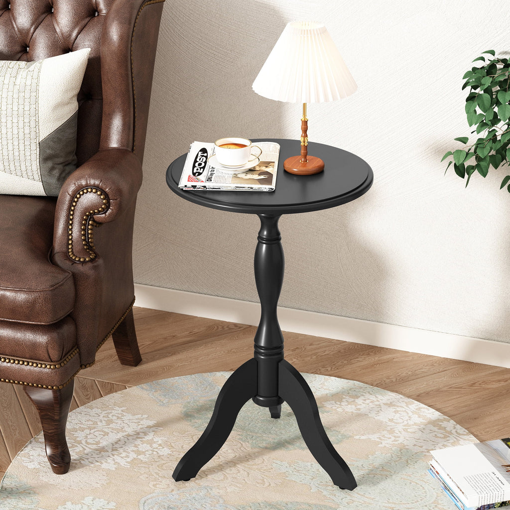 Round Small Wooden End Table D710