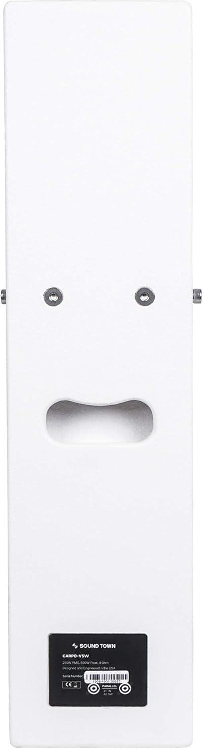 White Pair of Passive Wall-Mount Column Mini Line Array Speakers with 4 x 5” Woofers C669
