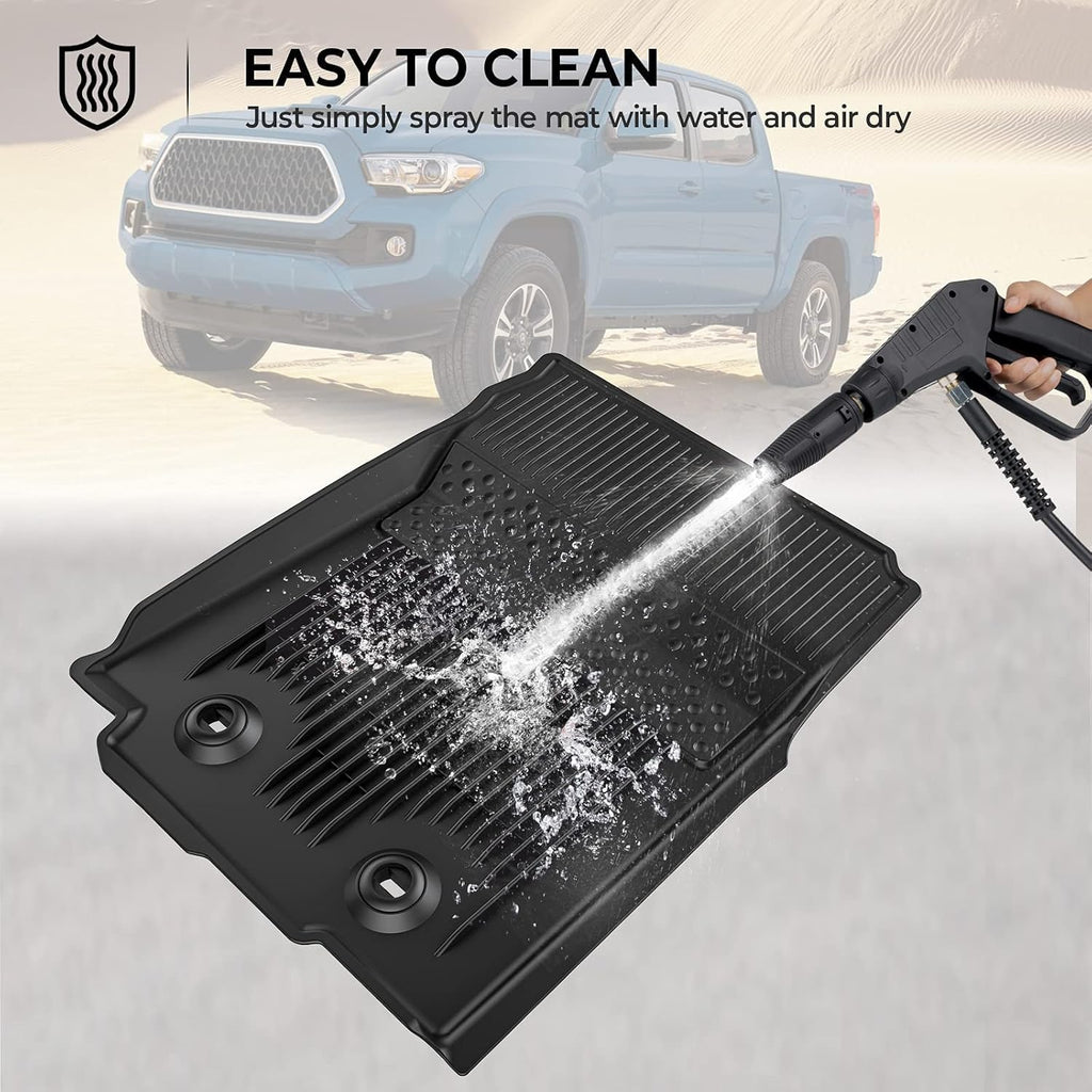 Black All-Weather Heavy Duty TPE Rubber Floor Mats Liners H626809