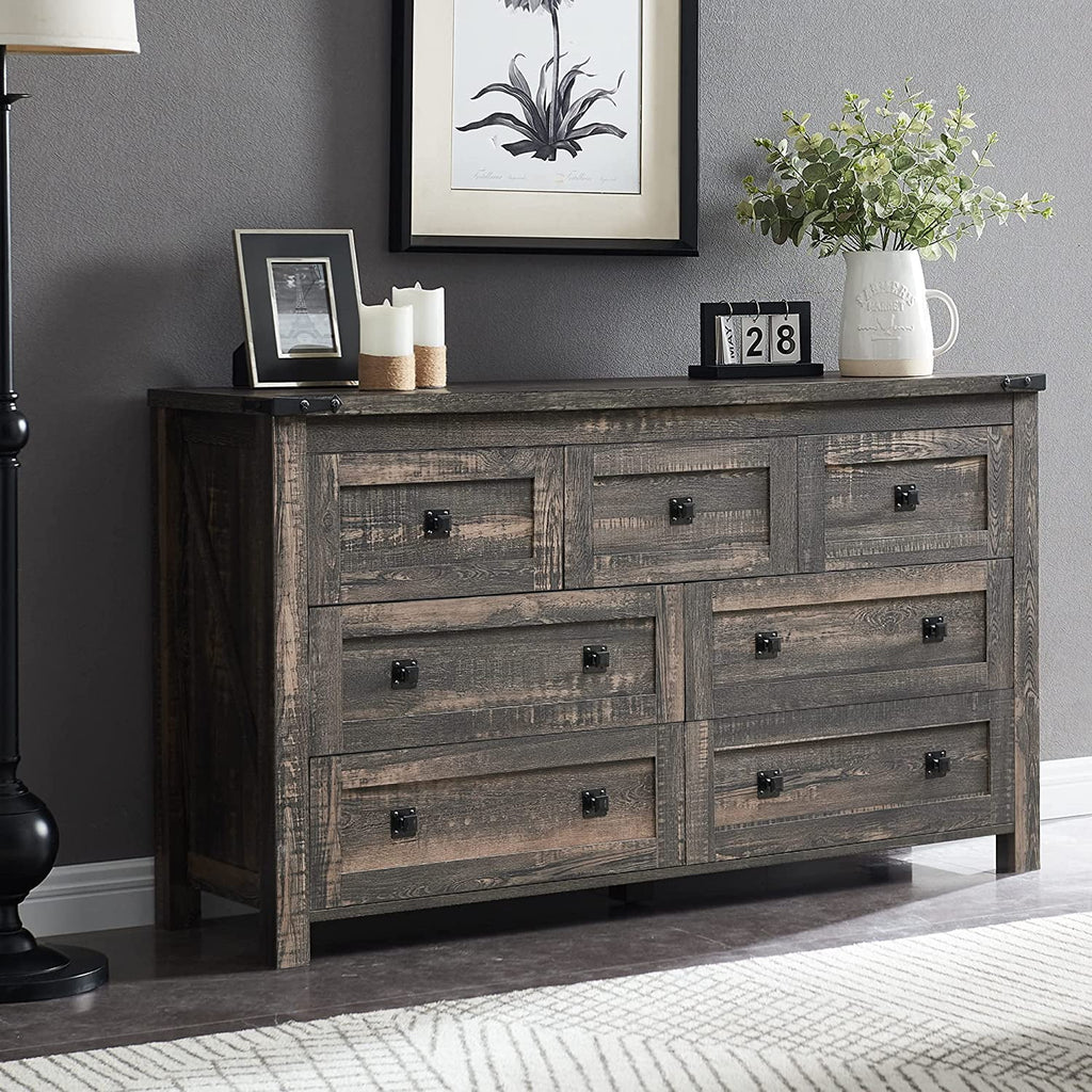 Antique White 8 Drawer Wood Dresser W57568