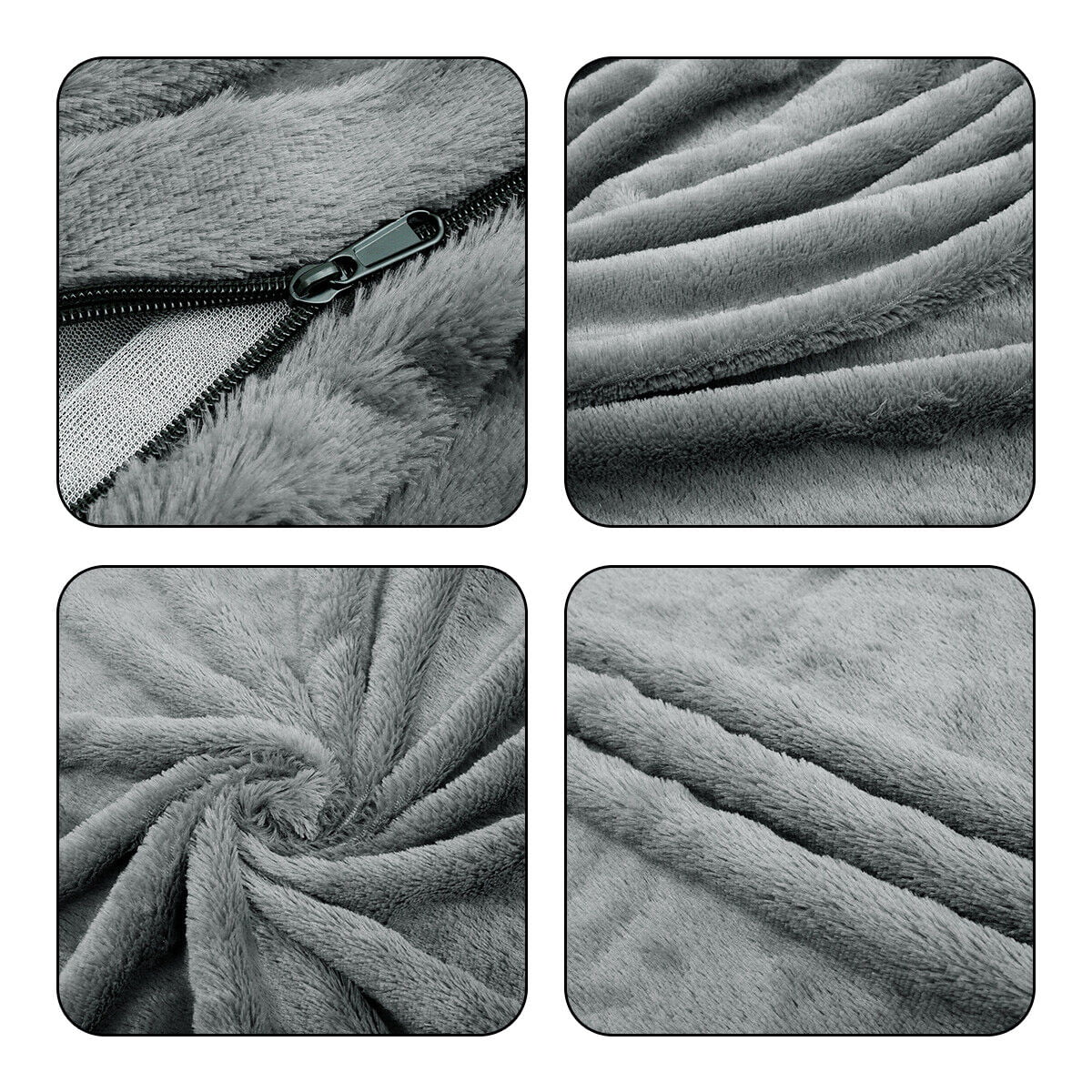 5FT Ultra Soft Bean Bag Chair Cover Light Grey T3212