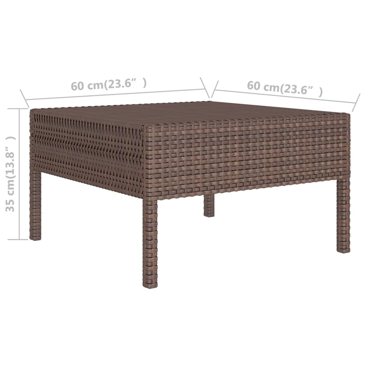 12 Piece Brown Poly Rattan Sectional Outdoor Furniture Set R96772