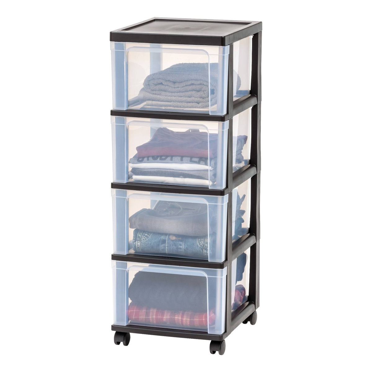 Black 4-Drawer Narrow Cart, 2 Pack T630