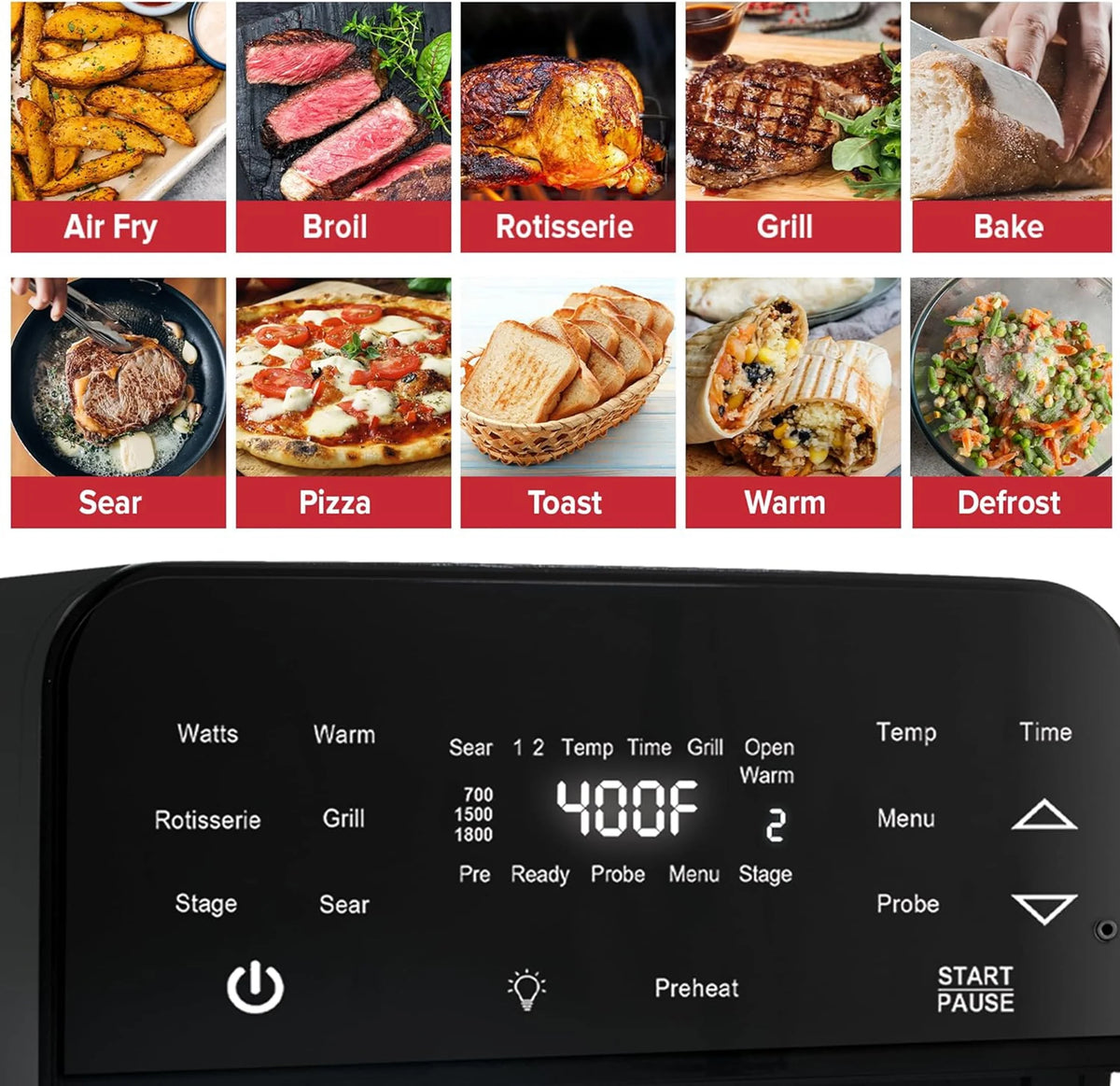 15.5-Quart 1800W Air Fryer with 100 Presets N5523