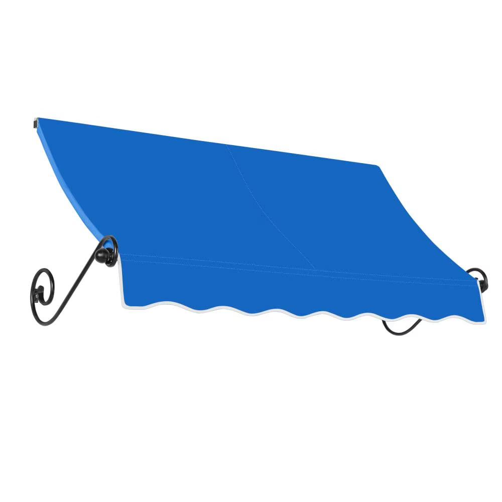 10.375 ft Fixed Awning Acrylic Fabric, Bright Blue V93393