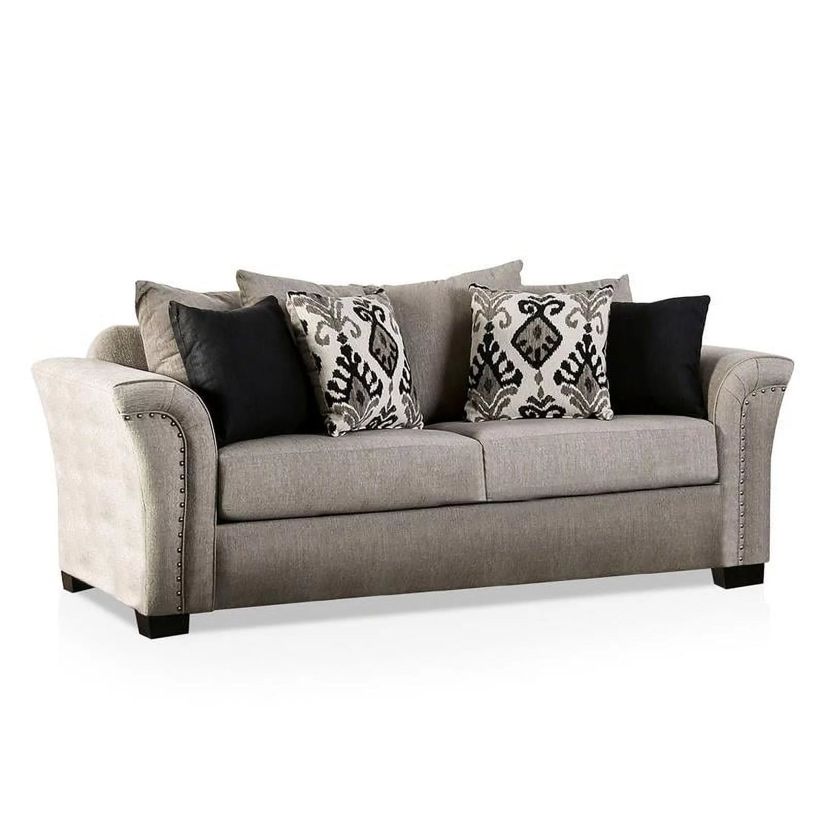 Light Taupe Brown Fabric Sofa W782