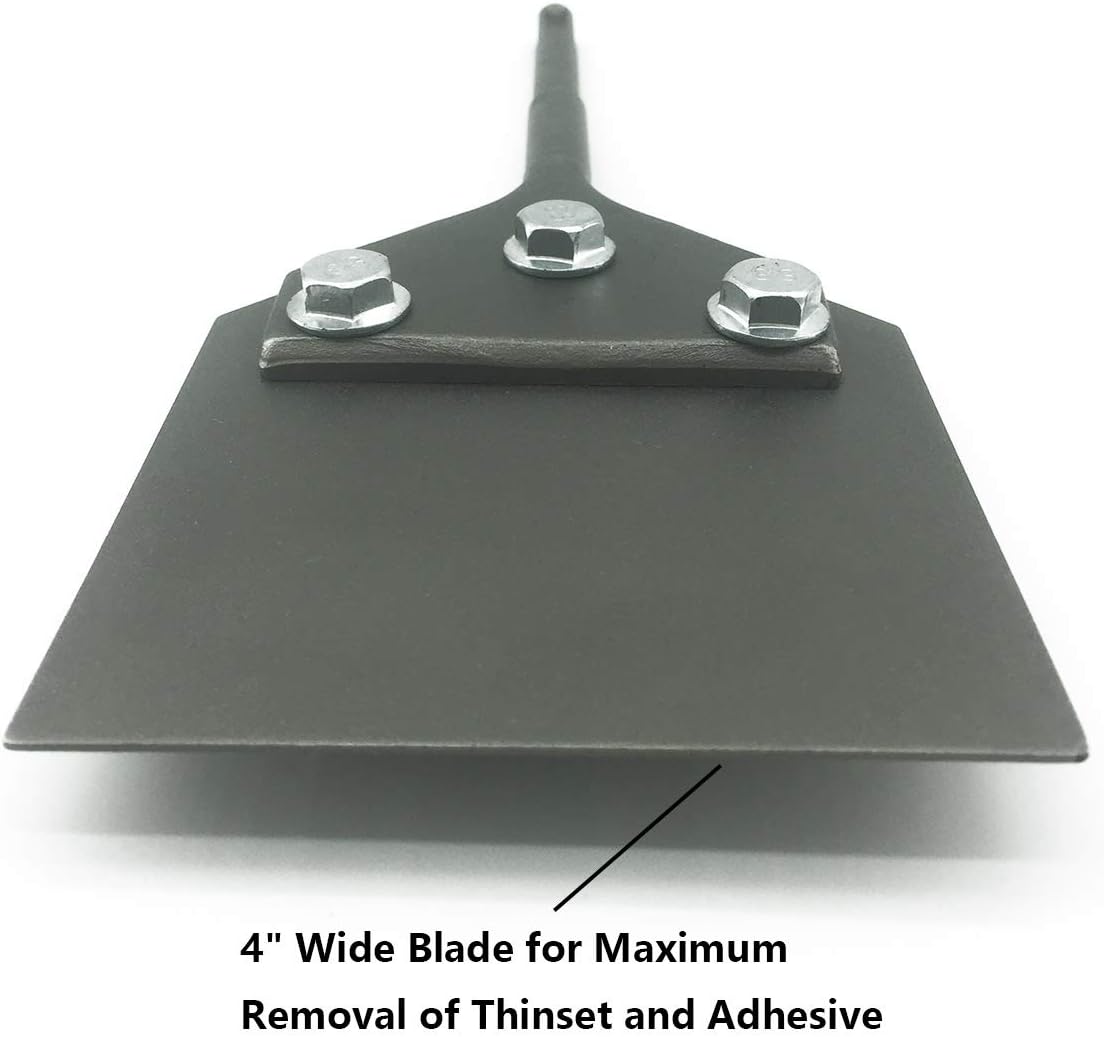 4 Inch Wide SDS-Plus Floor Scraper Tile & Thinset Scaling Chisel Pack of 2 V124