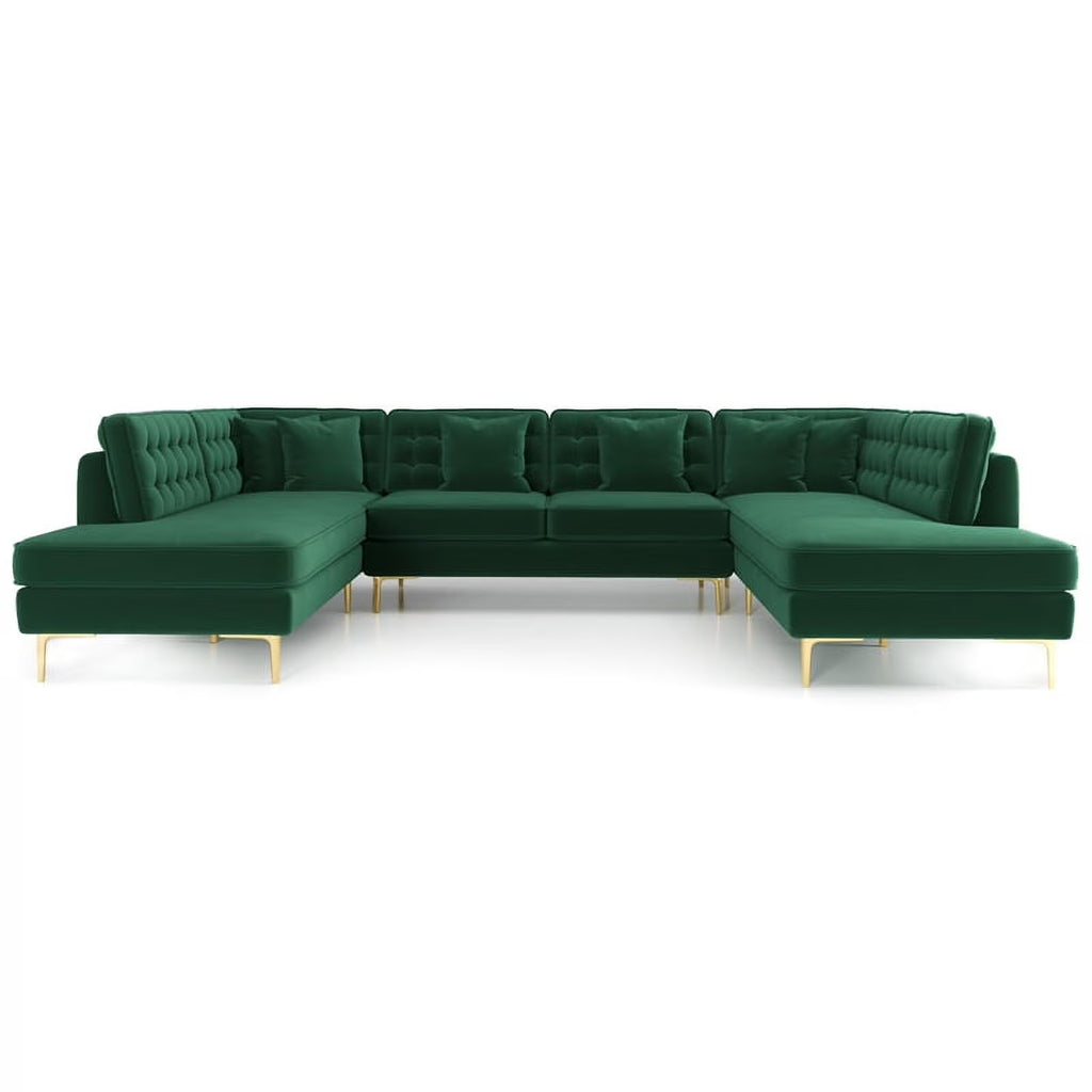 Green Velvet Corner Sectional Couch V5138