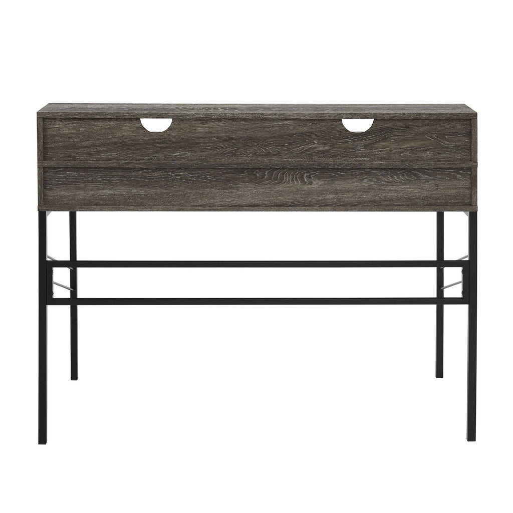2-Drawer Desk and Hutch - Cerused Ash U66611
