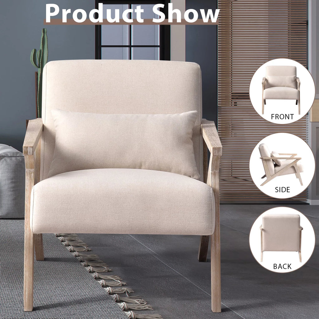 Beige Mid Century Accent Chair K592