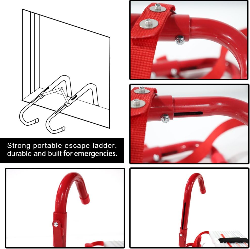 15 Foot 2 Story Emergency Escape Ladder with Wide Steps M956