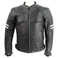 Black Cowhide Leather Motorcycle Riding Jacket X733192