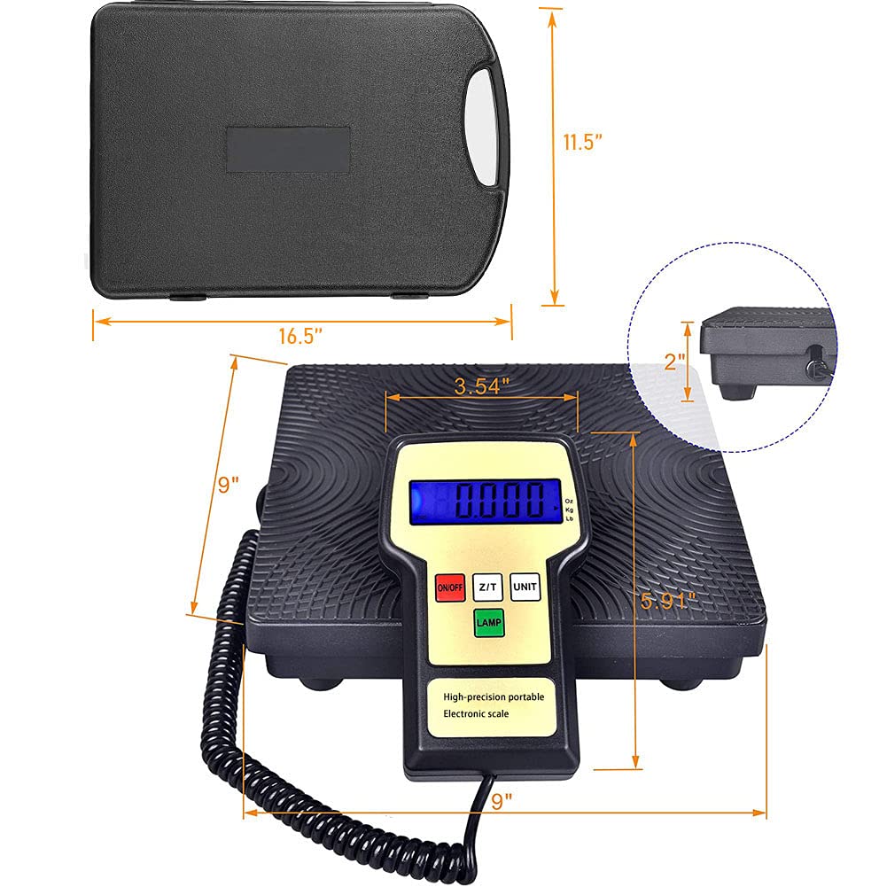 220LB Portable Digital Refrigerant Charging Weight Scale with Case, Pack of 2 P911