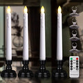 6PCS Flameless Taper Candles with Remote, 8 Inch Battery Operated LED Window Candle Lights (Ivory) Z796186