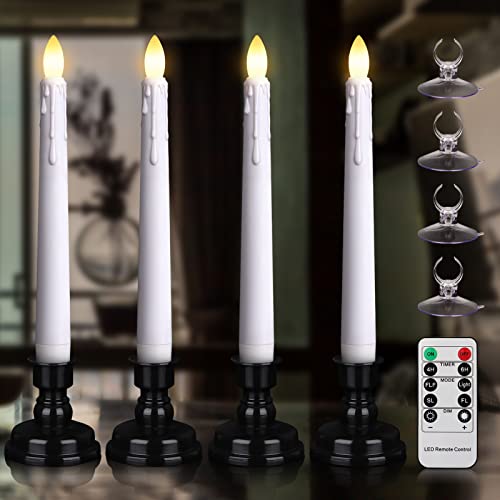6PCS Flameless Taper Candles with Remote, 8 Inch Battery Operated LED Window Candle Lights (Ivory) Z796186