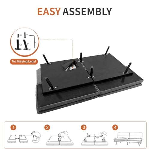 Black Memory Foam Convertible Sofa Bed O9098