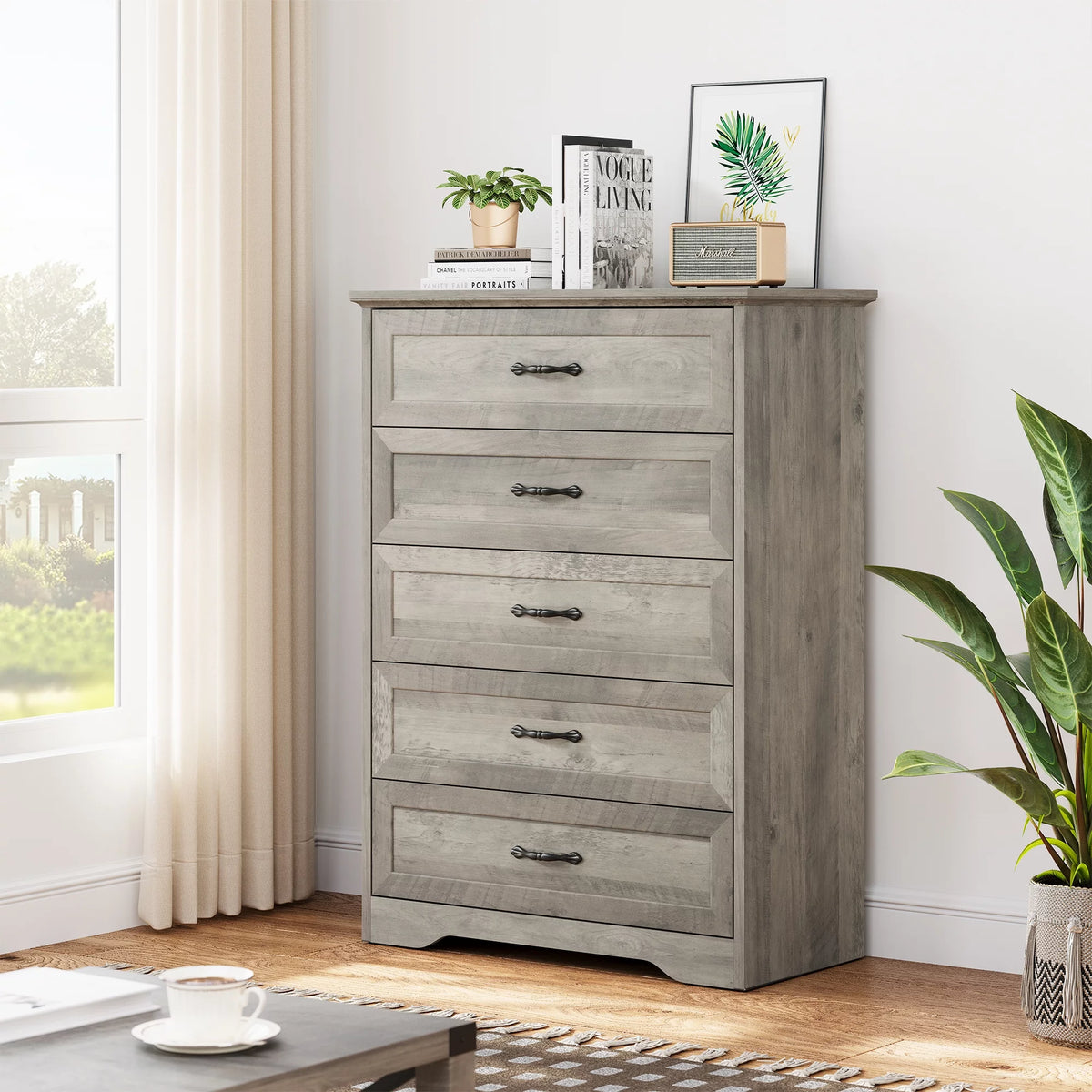 Grey 5 Drawer Dresser P473505