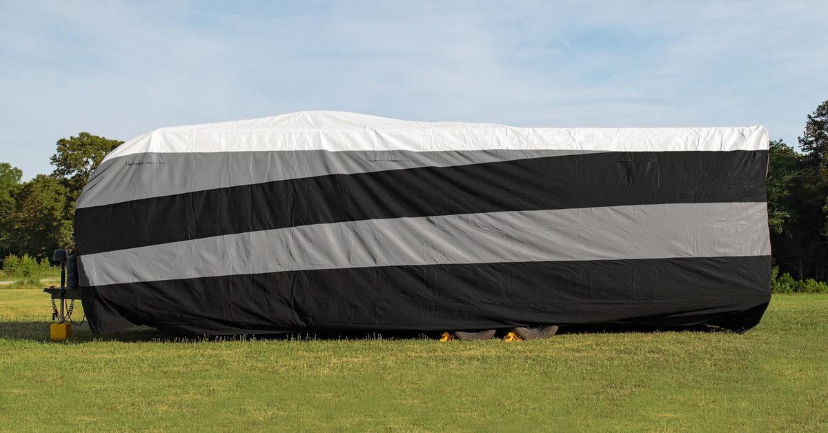 RV Cover for Toy Hauler Trailers 24 to 28-Feet Weatherproof with Dupont Tyvek Top S334